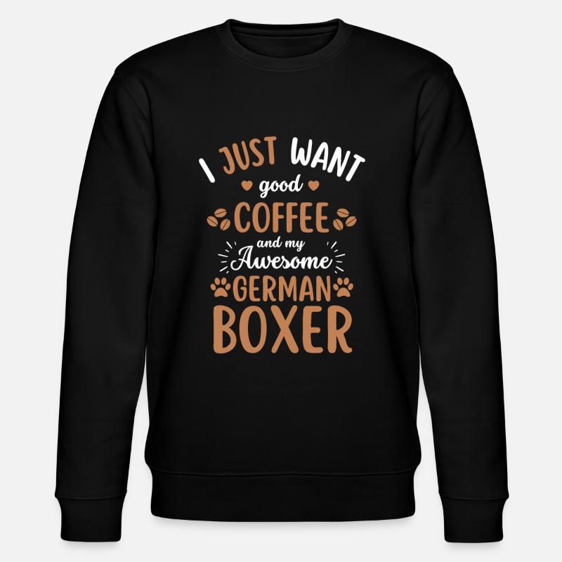 Boxer allemand Coffee Dog Cafe - Sweat bio CHANGER Stanley/Stella Unisexe - noir