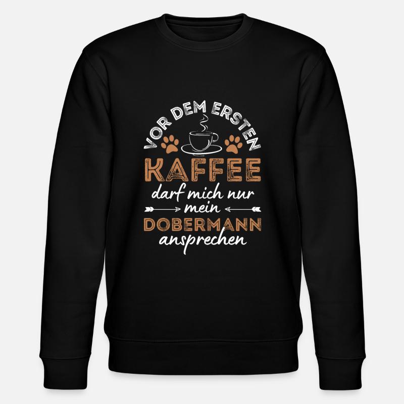 Dobermann Kaffee Hund Cafe - Stanley/Stella Unisex Bio-Sweatshirt CHANGER  - Schwarz