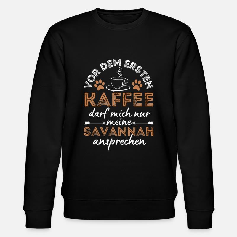 Savannah Cat Coffee Cafe - Stanley/Stella CHANGER Unisex Organic Sweatshirt - black