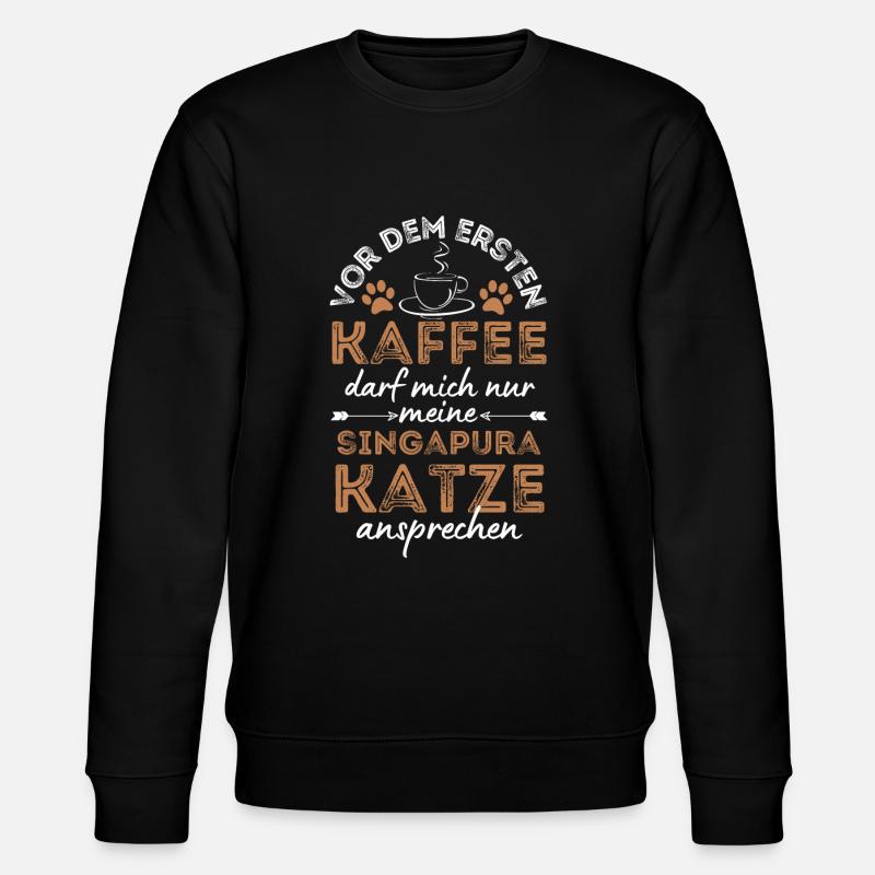Singapura Katze Kaffee Cafe - Stanley/Stella Unisex Bio-Sweatshirt CHANGER - Schwarz