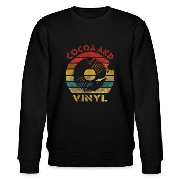 Cocoa and Vinyl Retro Vintage Music - Stanley/Stella CHANGER Unisex Organic Sweatshirt - black - Front - Nik (191cm) & Marisol (170cm)
