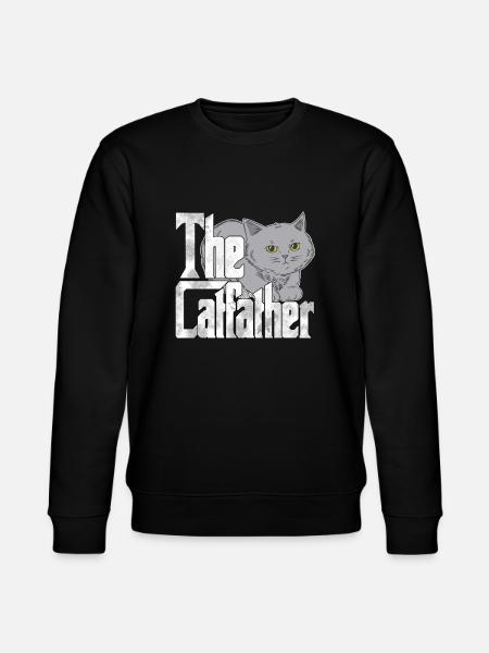 Kattefar Catfather Crazy Cat Far Kitty Daddy - Stanley/Stella økologisk unisex-sweatshirt CHANGER  - sort