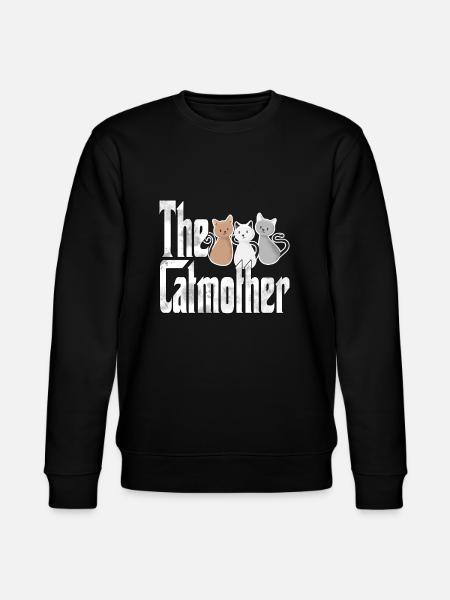 Kattenmoeder De Katmoeder Gekke Kat Moeder Kitty Mama - Stanley/Stella Uniseks bio-sweatshirt CHANGER  - zwart