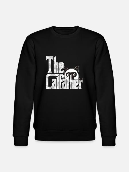 Kattefar Catfather Crazy Cat Far Kitty Daddy - Stanley/Stella økologisk unisex-sweatshirt CHANGER - sort