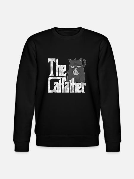 Kattefar Catfather Crazy Cat Far Kitty Daddy - Stanley/Stella økologisk unisex-sweatshirt CHANGER - sort