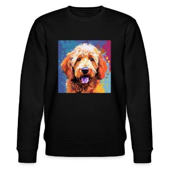 Golden Doodle Pop Art - Stanley/Stella Unisex Bio-Sweatshirt CHANGER  - Schwarz - Vorne - Nik (191cm) & Marisol (170cm)