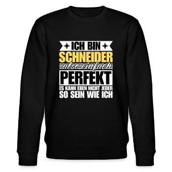 Perfekter Schneider - Stanley/Stella Unisex Bio-Sweatshirt CHANGER  - Schwarz - Vorne - Nik (191cm) & Marisol (170cm)