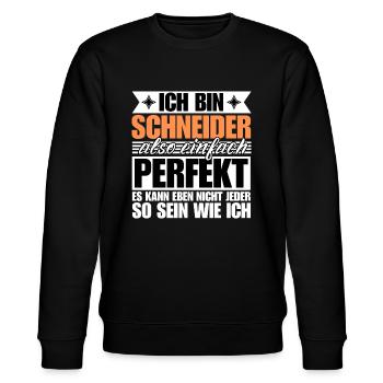 Perfekter Schneider - Stanley/Stella Unisex Bio-Sweatshirt CHANGER  - Schwarz - Vorne - Nik (191cm) & Marisol (170cm)