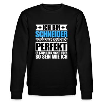 Perfekter Schneider - Stanley/Stella Unisex Bio-Sweatshirt CHANGER  - Schwarz - Vorne - Nik (191cm) & Marisol (170cm)