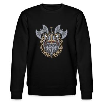 Viking gods name Norse mythology gods - Stanley/Stella CHANGER Unisex Organic Sweatshirt - black - Front - Nik (191cm) & Marisol (170cm)