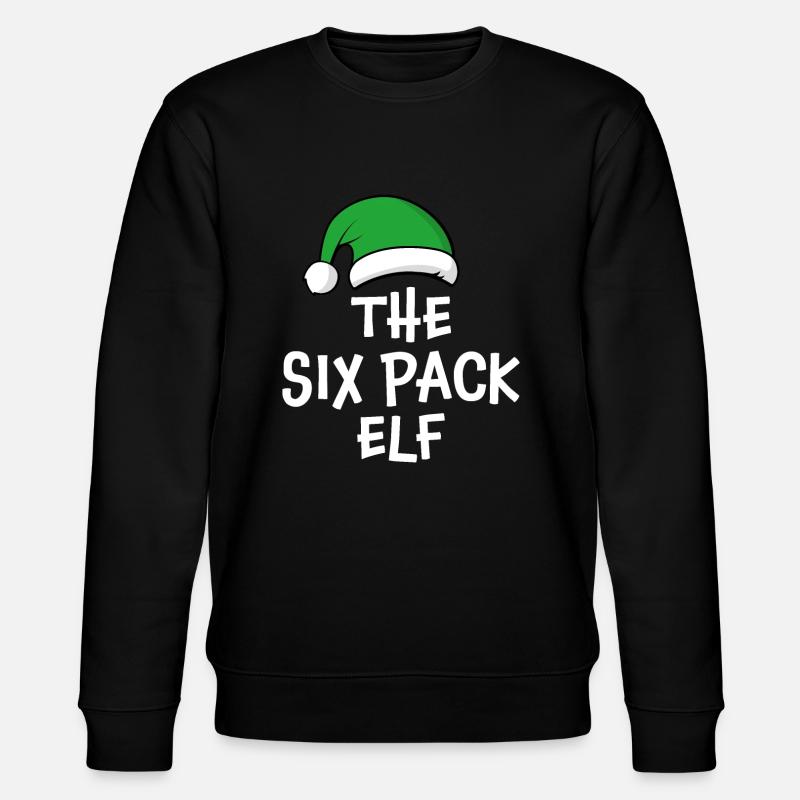 The Six Pack Elf - Stanley/Stella CHANGER Unisex Organic Sweatshirt - black