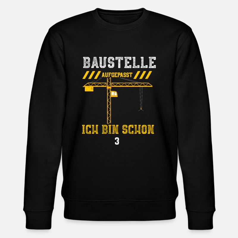 Baustelle Aufgepasst Ich Bin ... - Stanley/Stella Unisex Bio-Sweatshirt CHANGER  - Schwarz