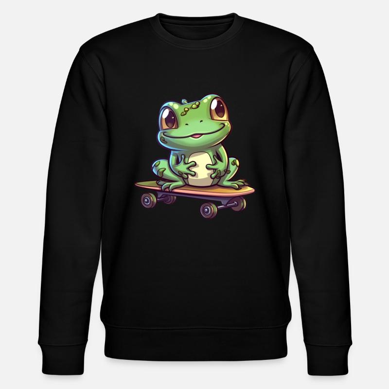 Frog on a skateboard - Stanley/Stella CHANGER Unisex Organic Sweatshirt - black