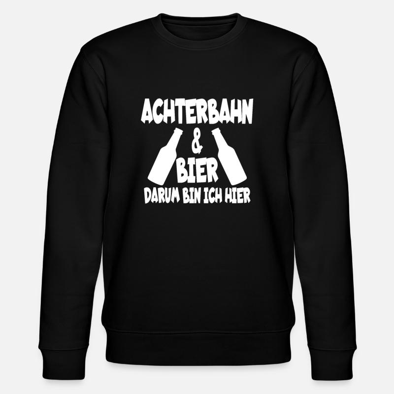 Achterbahn & Bier Vergnügungspark lustiger Spruch - Stanley/Stella Unisex Bio-Sweatshirt CHANGER - Schwarz