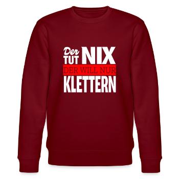 Klettern Sportklettern Kletterurlaub Kletterer - Stanley/Stella Unisex Bio-Sweatshirt CHANGER  - Burgunderrot - Vorne - Nik (191cm) & Marisol (170cm)