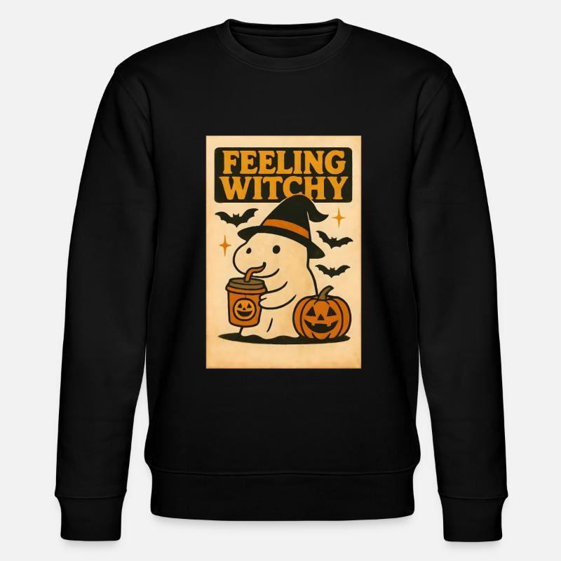 Ghost Capybara Halloween Gift - Stanley/Stella CHANGER Unisex Organic Sweatshirt - black