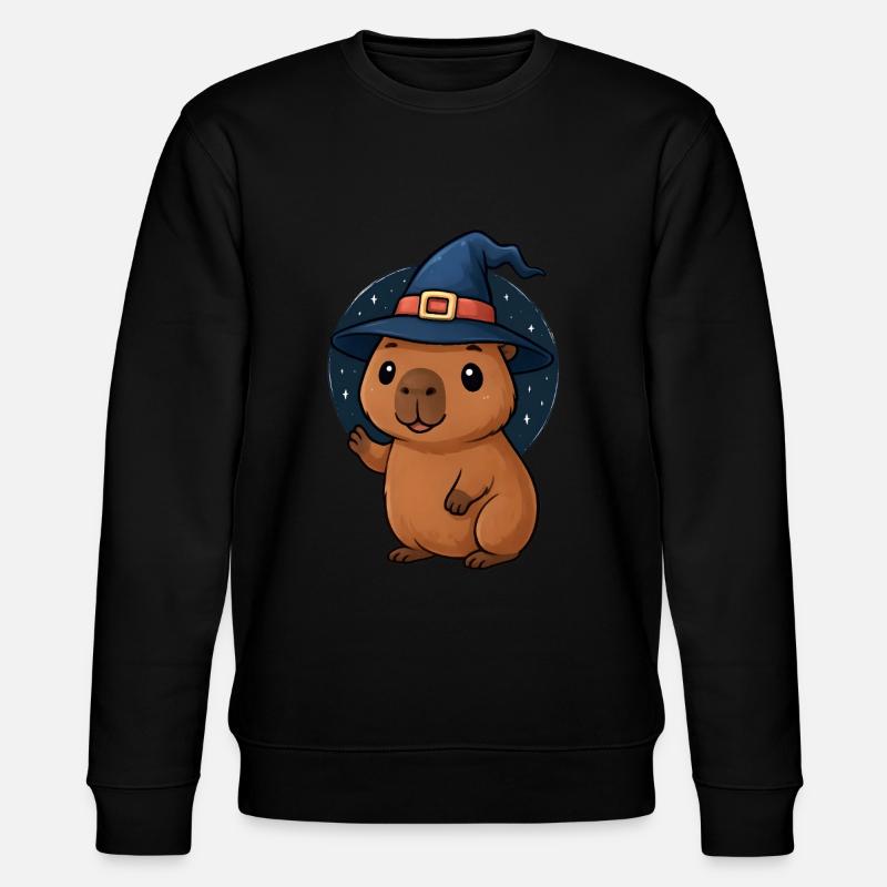 Halloween Capybara Wizard Costume Gift - Stanley/Stella CHANGER Unisex Organic Sweatshirt - black
