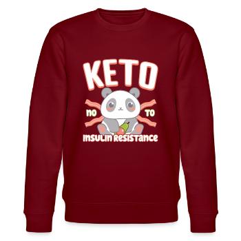 Keto Panda - Stanley/Stella CHANGER Unisex Organic Sweatshirt - burgundy - Front - Nik (191cm) & Marisol (170cm)