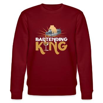 Bartending King - Stanley/Stella Unisex Bio-Sweatshirt CHANGER  - Burgunderrot - Vorne - Nik (191cm) & Marisol (170cm)