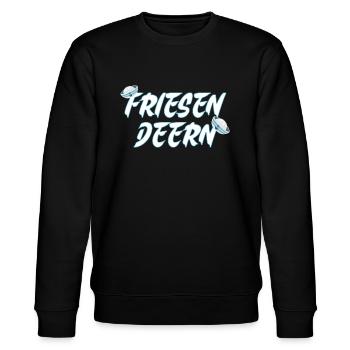 Friesen Deern Küstenmädchen Nordsee Nordlicht - Stanley/Stella Unisex Bio-Sweatshirt CHANGER  - Schwarz - Vorne - Nik (191cm) & Marisol (170cm)