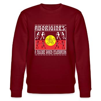 Aborigines: A Culture - Stanley/Stella Unisex Bio-Sweatshirt CHANGER  - Burgunderrot - Vorne - Nik (191cm) & Marisol (170cm)
