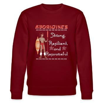 Aborigines Strong - Stanley/Stella Unisex Bio-Sweatshirt CHANGER  - Burgunderrot - Vorne - Nik (191cm) & Marisol (170cm)