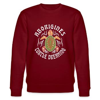 Aborigines Turtle Dreaming - Stanley/Stella Unisex Bio-Sweatshirt CHANGER  - Burgunderrot - Vorne - Nik (191cm) & Marisol (170cm)