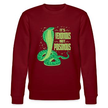 It's venomous not poisonous - Stanley/Stella CHANGER Unisex Organic Sweatshirt - burgundy - Front - Nik (191cm) & Marisol (170cm)