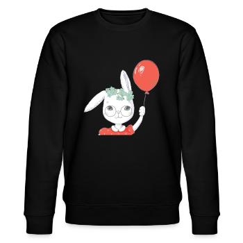 Cadeau de ballon mignon lapin de Pâques - Sweat bio CHANGER Stanley/Stella Unisexe - noir - Devant - Nik (191cm) & Marisol (170cm)