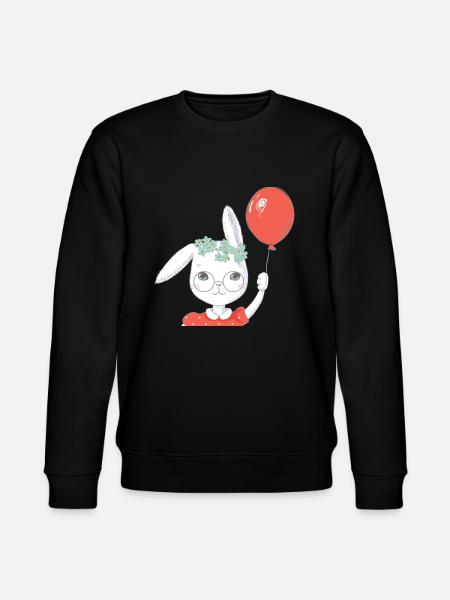 Søde påske bunny ballon gave - Stanley/Stella økologisk unisex-sweatshirt CHANGER  - sort