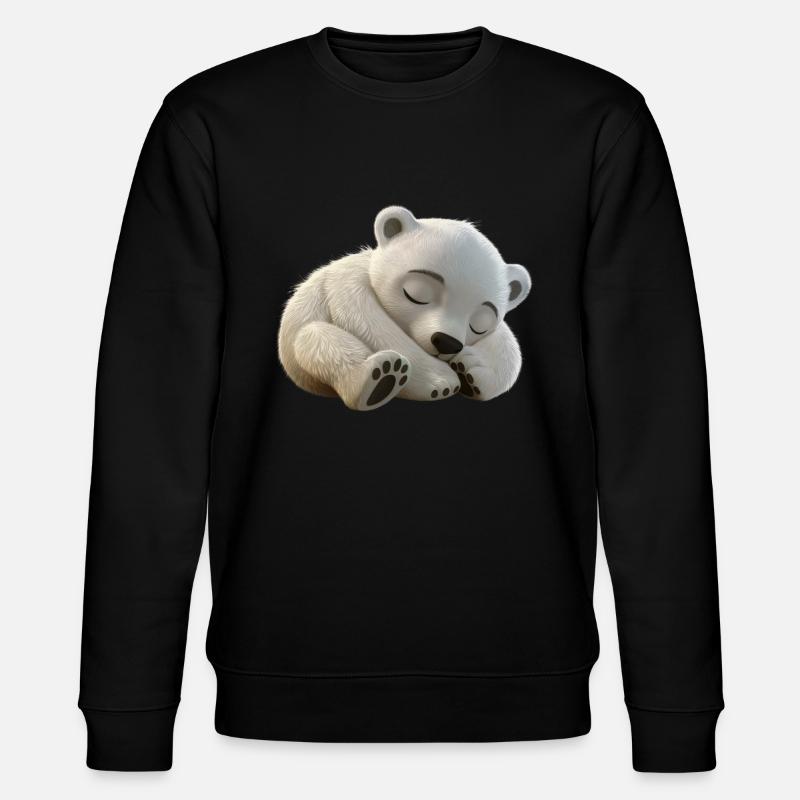 Eisbär - Stanley/Stella Unisex Bio-Sweatshirt CHANGER  - Schwarz