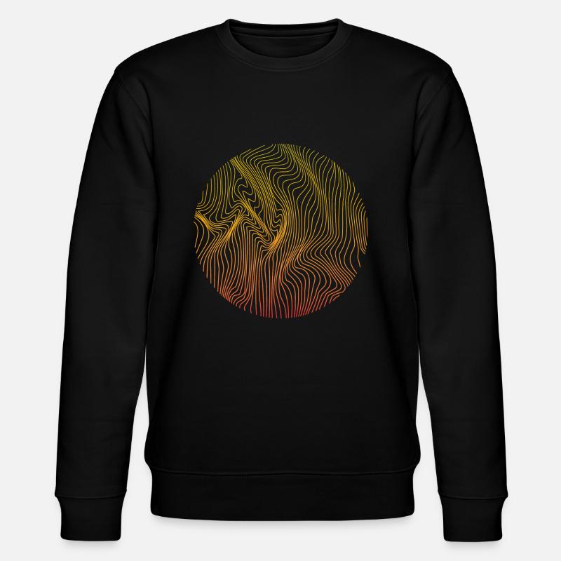 Geometry wave pattern sunrise - Stanley/Stella CHANGER Unisex Organic Sweatshirt - black