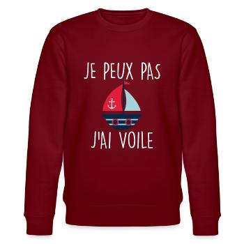 Je peux pas j'ai voile - Sweat bio CHANGER Stanley/Stella Unisexe - bordeaux - Devant - Nik (191cm) & Marisol (170cm)