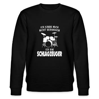 Ich bin Schlagzeuger - Stanley/Stella Unisex Bio-Sweatshirt CHANGER  - Schwarz - Vorne - Nik (191cm) & Marisol (170cm)