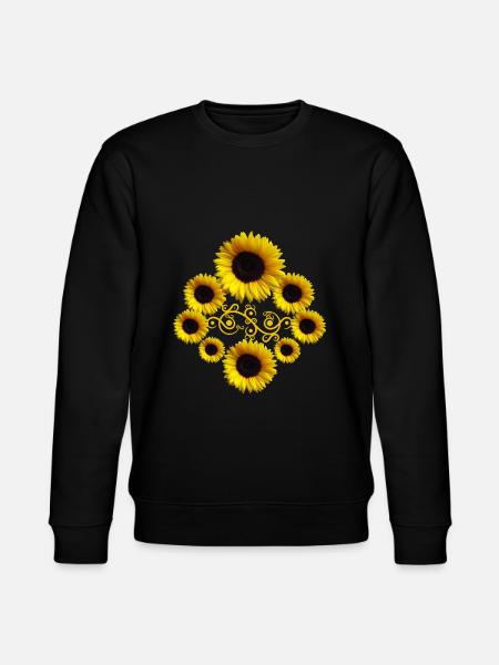 Sunflowers with ornament, sunflower, flowers - Stanley/Stella CHANGER Unisex Organic Sweatshirt - black