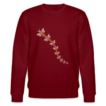 Viele Bienen - Rettet die Bienen - Stanley/Stella Unisex Bio-Sweatshirt CHANGER  - Burgunderrot - Vorne - Nik (191cm) & Marisol (170cm)