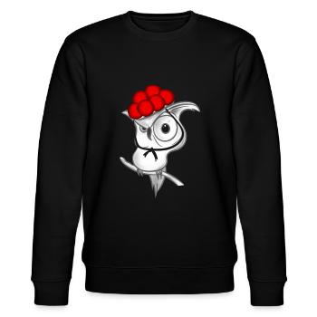 Schwarzwald Eule Tradition Bollenhut Freiburg - Stanley/Stella Unisex Bio-Sweatshirt CHANGER  - Schwarz - Vorne - Nik (191cm) & Marisol (170cm)