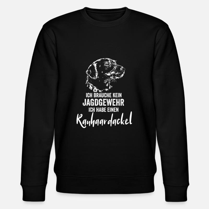 Rauhaardackel Jagdhund Jäger Jagdgebrauchshund - Stanley/Stella Unisex Bio-Sweatshirt CHANGER  - Schwarz