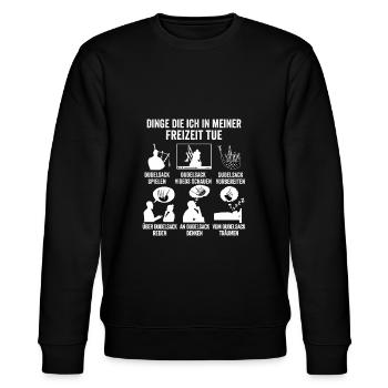 Dudelsack Spruch Sackpfeife Schottland - Stanley/Stella Unisex Bio-Sweatshirt CHANGER  - Schwarz - Vorne - Nik (191cm) & Marisol (170cm)