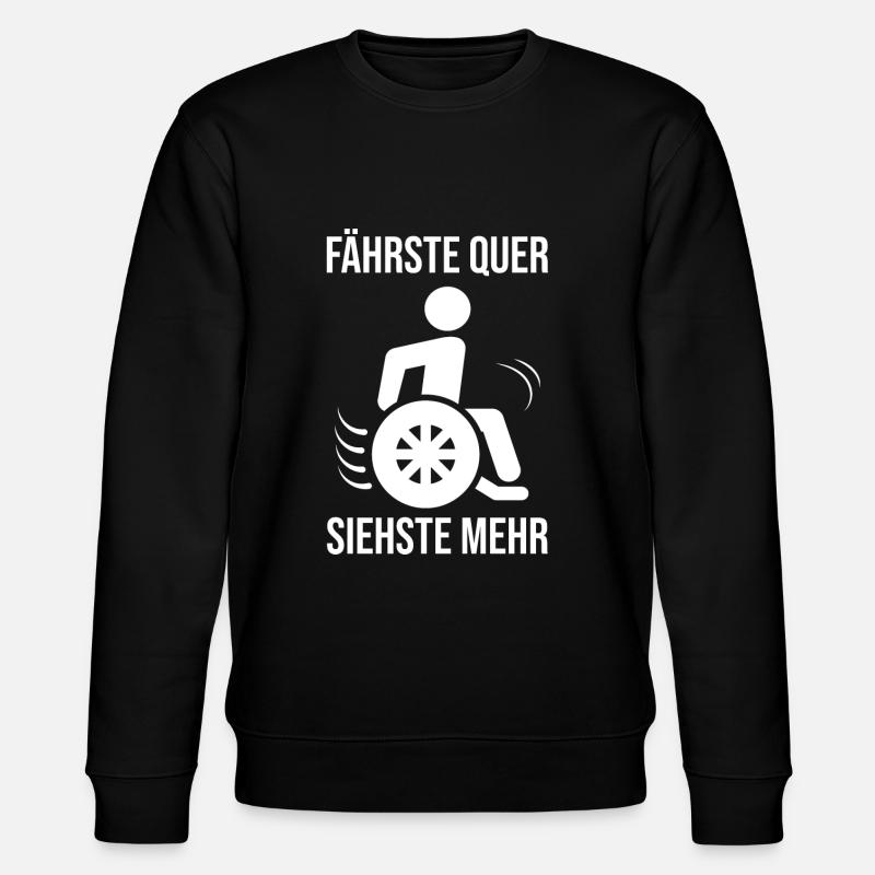 Lustiger Rollstuhlfahrer - Stanley/Stella Unisex Bio-Sweatshirt CHANGER  - Schwarz