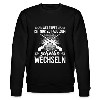 Sportschießen Schießsport Sportschütze - Stanley/Stella Unisex Bio-Sweatshirt CHANGER  - Schwarz - Vorne - Nik (191cm) & Marisol (170cm)