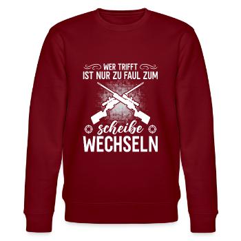 Sportschießen Schießsport Sportschütze - Stanley/Stella Unisex Bio-Sweatshirt CHANGER  - Burgunderrot - Vorne - Nik (191cm) & Marisol (170cm)