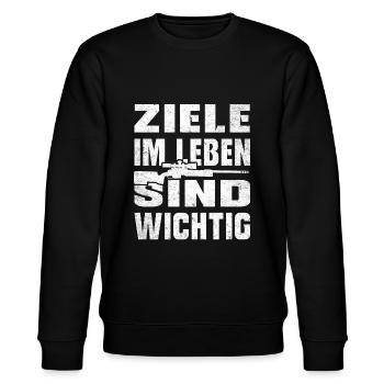 Sportschießen Schießsport Sportschütze - Stanley/Stella Unisex Bio-Sweatshirt CHANGER  - Schwarz - Vorne - Nik (191cm) & Marisol (170cm)