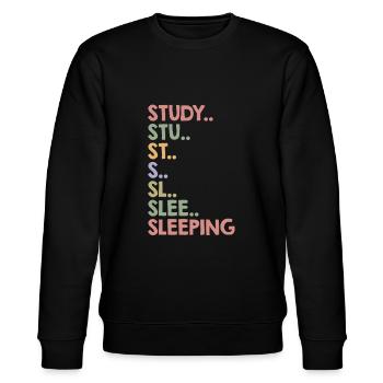 Funny college student study - Stanley/Stella CHANGER Unisex Organic Sweatshirt - black - Front - Nik (191cm) & Marisol (170cm)
