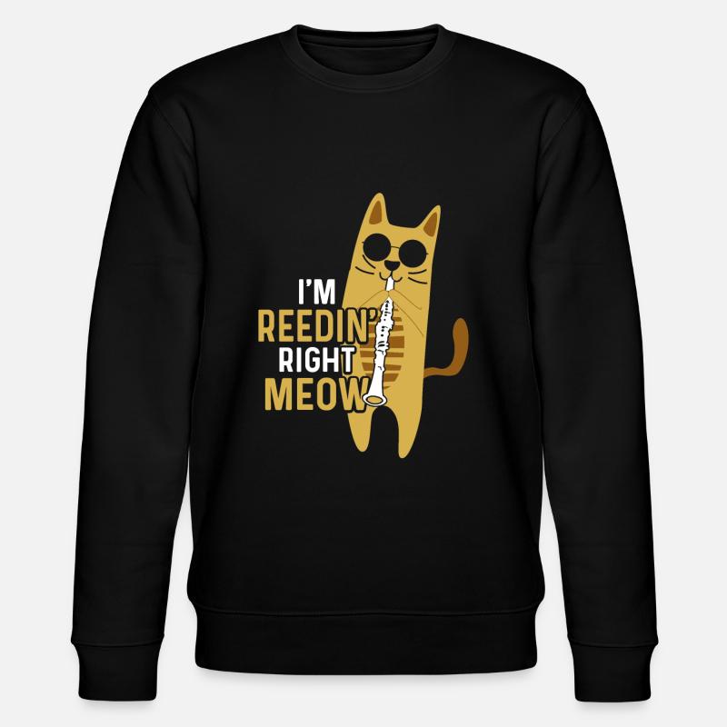 Drôle de chat clarinette - Sweat bio CHANGER Stanley/Stella Unisexe - noir
