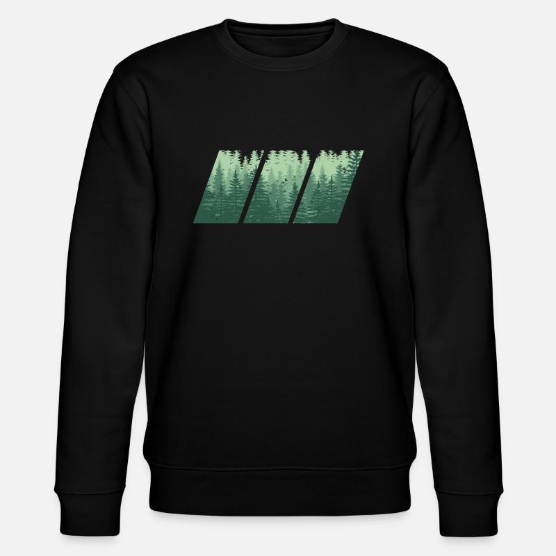 WOOD Wald Geschenk - Stanley/Stella Unisex Bio-Sweatshirt CHANGER  - Schwarz