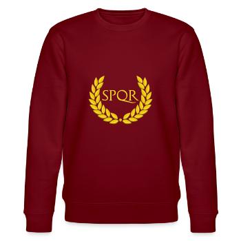 SPQR Conception de l’Empire romain pourpre - Sweat bio CHANGER Stanley/Stella Unisexe - bordeaux - Devant - Nik (191cm) & Marisol (170cm)