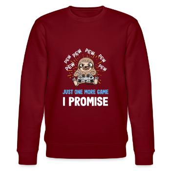 Gamer Sloth Gaming design - Stanley/Stella CHANGER Unisex Organic Sweatshirt - burgundy - Front - Nik (191cm) & Marisol (170cm)