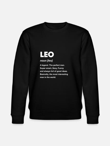 Mens Leo Name Gift design - Stanley/Stella CHANGER Unisex Organic Sweatshirt - black