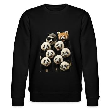 Panda - Stanley/Stella Unisex Bio-Sweatshirt CHANGER  - Schwarz - Vorne - Nik (191cm) & Marisol (170cm)